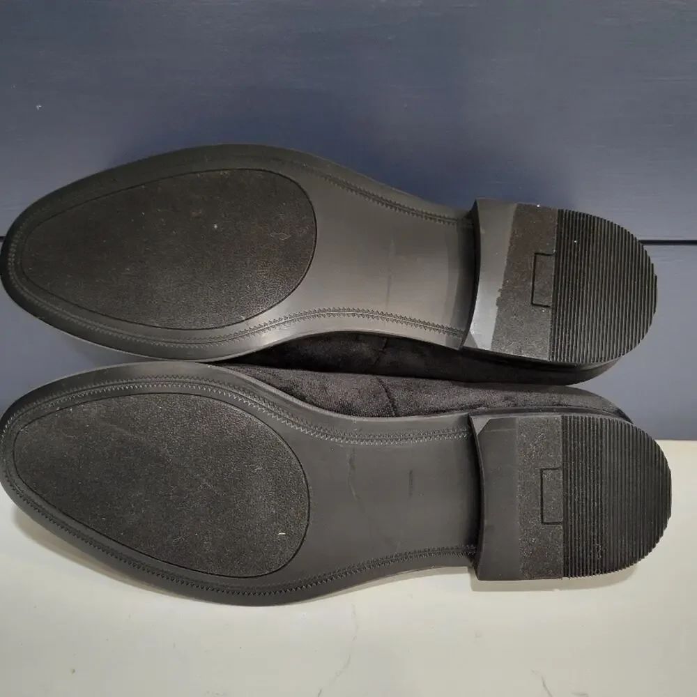 INC International Concepts Nova Velvet Loafer Slipper Shoes Skull Embellished